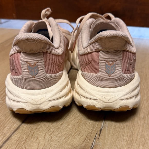 Hoka Women's Blush and Cream Speedgoat Running Shoes - Picture 2 of 5